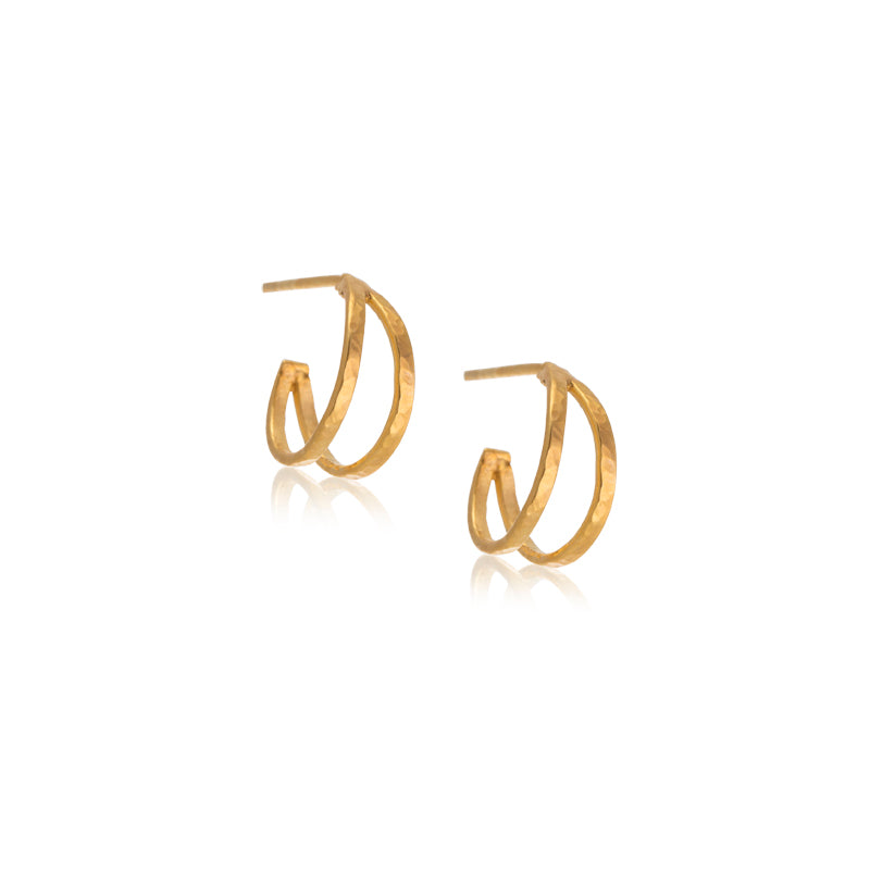 Dual Hoop, Small, Gold