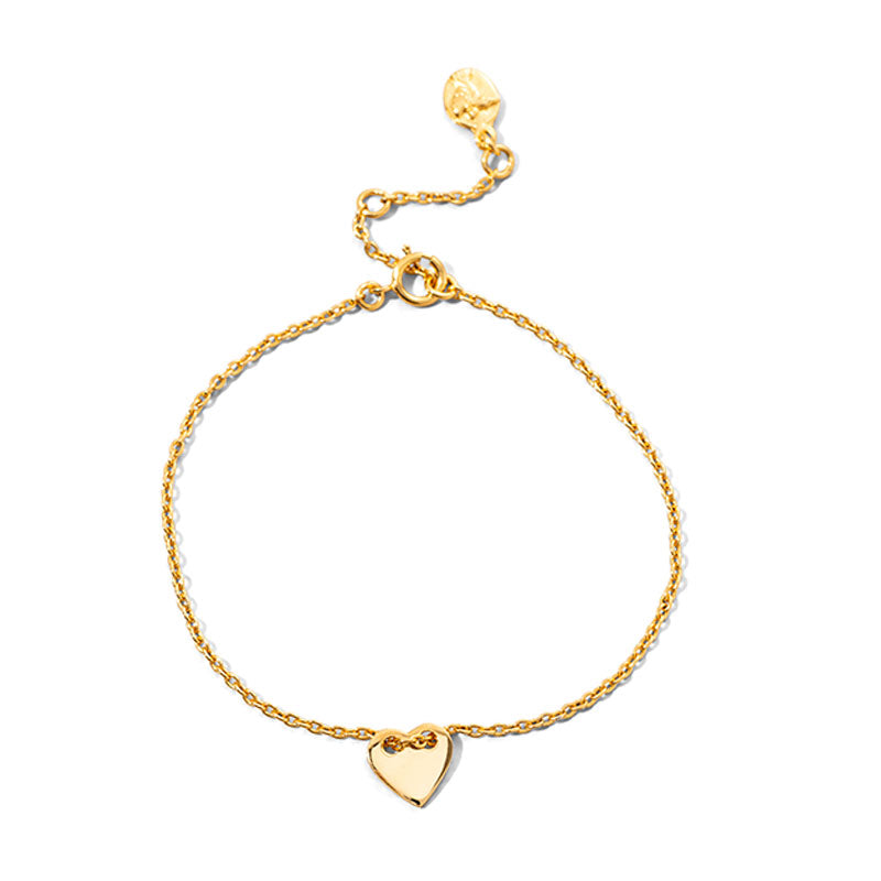 Fine Heart Bracelet, 9kt Yellow Gold