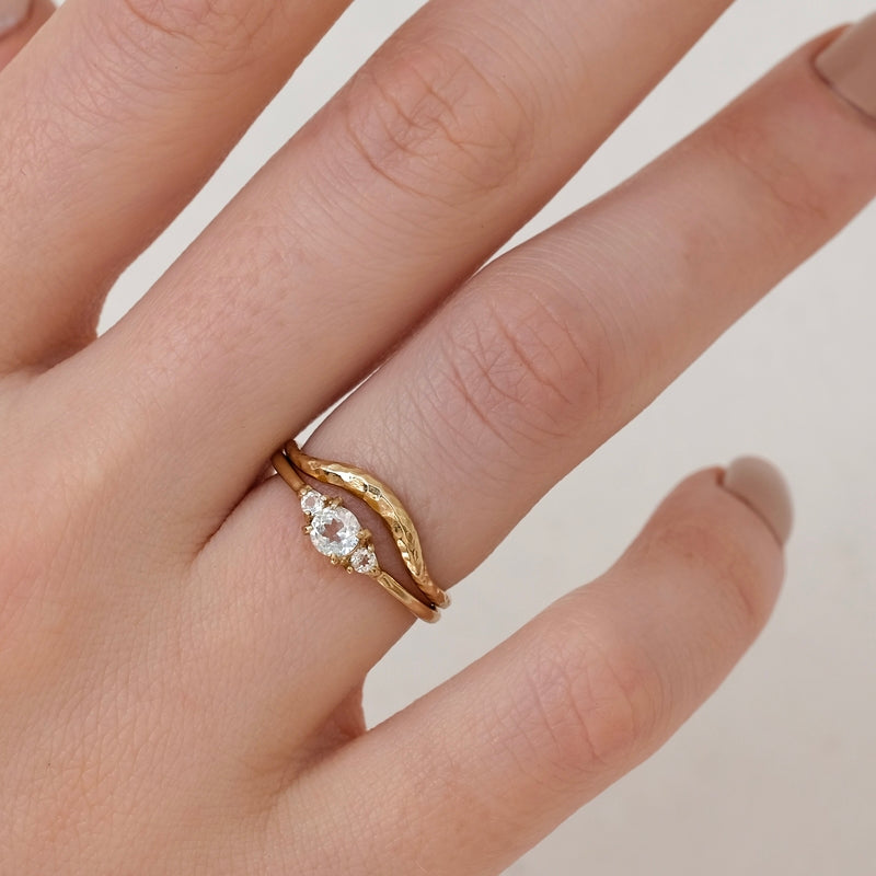 Florence Ring, White Topaz, Gold
