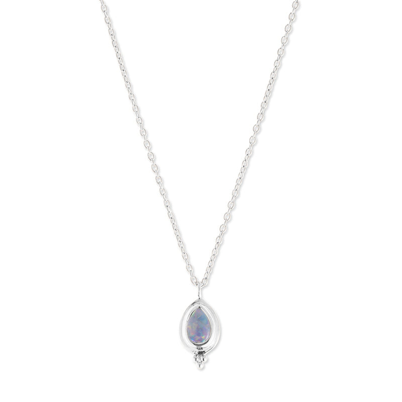 White opal necklace on sale silver