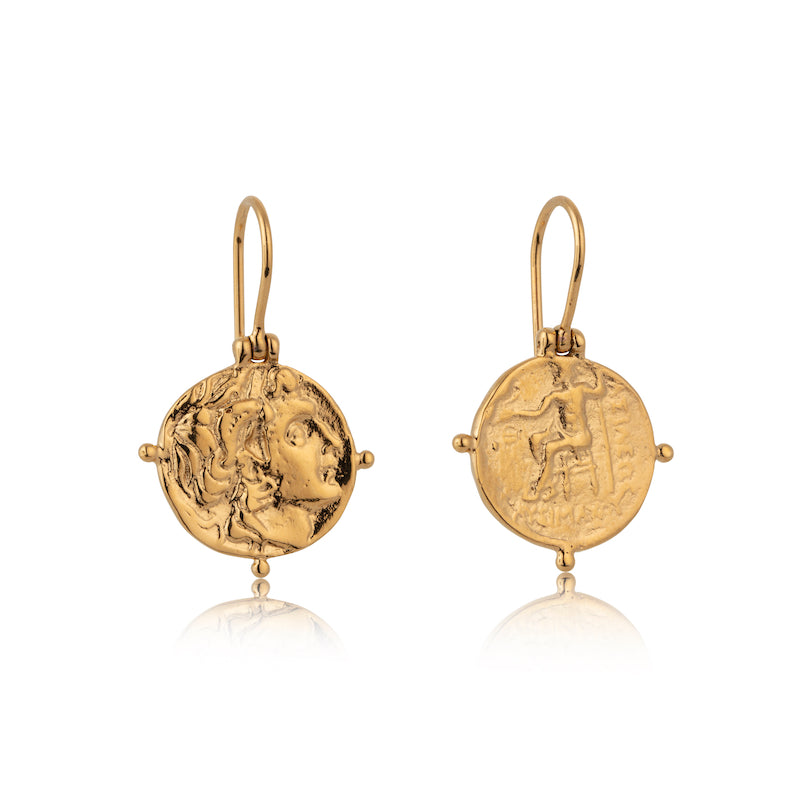 Gold coin online earrings 14k