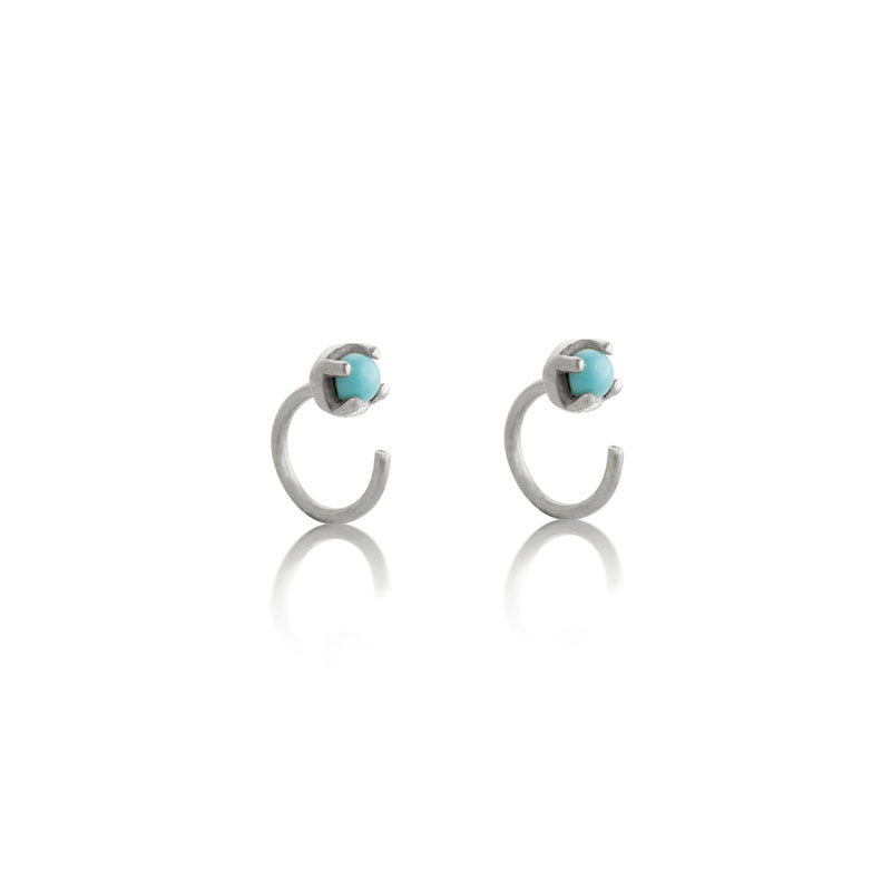 Huggy Hoop, Turquoise Silver