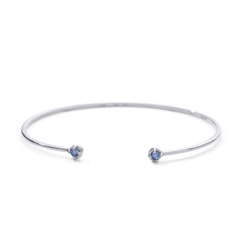 Winkie Cuff, Blue Sapphire, Silver