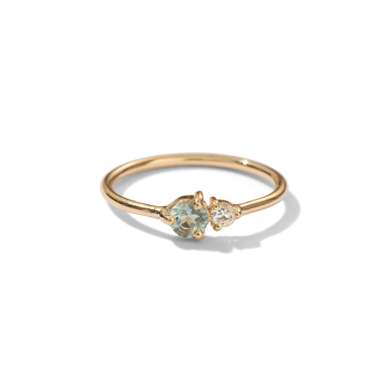 Unity Ring, Aquamarine, 9kt Yellow Gold