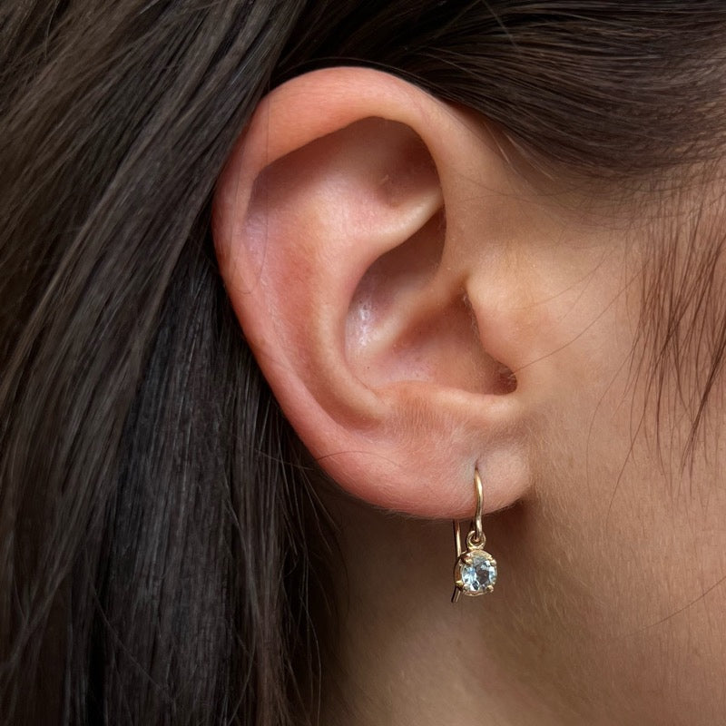 Winkie Earring, Aquamarine, 9kt Yellow Gold