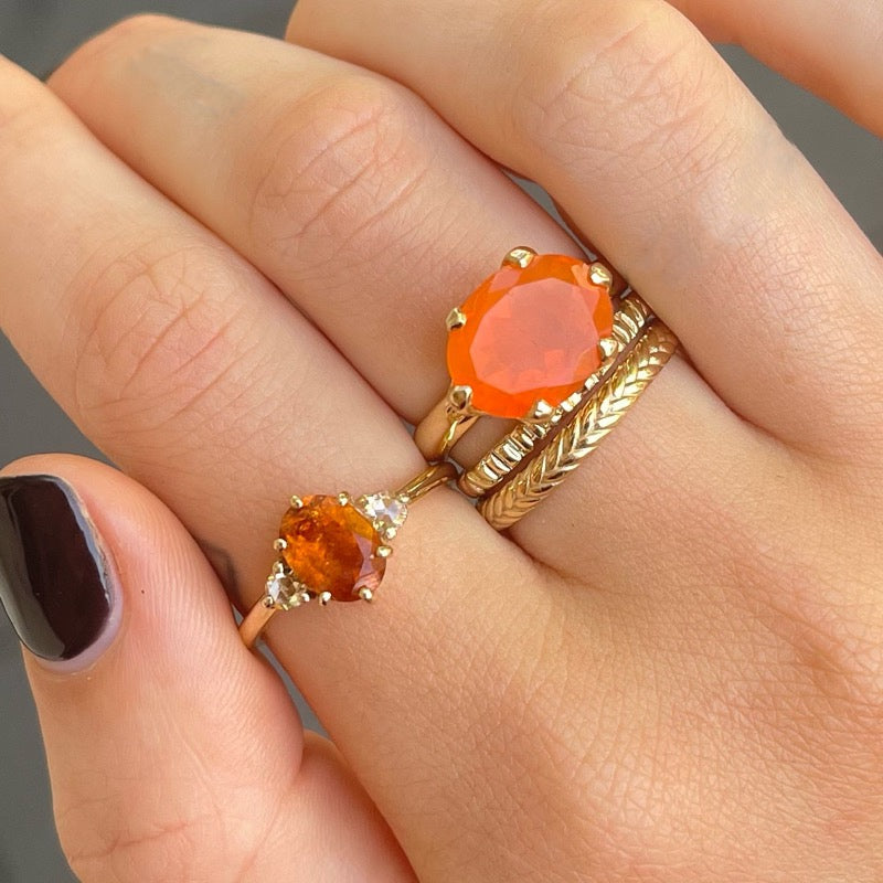 Orange shop garnet ring