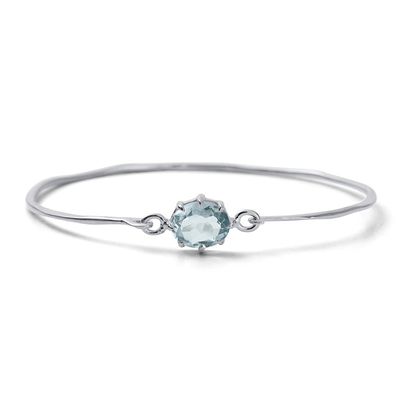 Marie Bangle, Blue Topaz, Silver