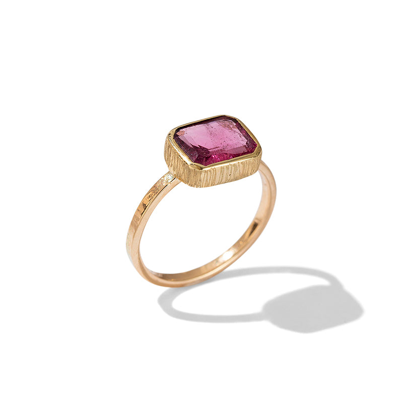 Minerva Ring, Pink Tourmaline, 9kt Yellow Gold
