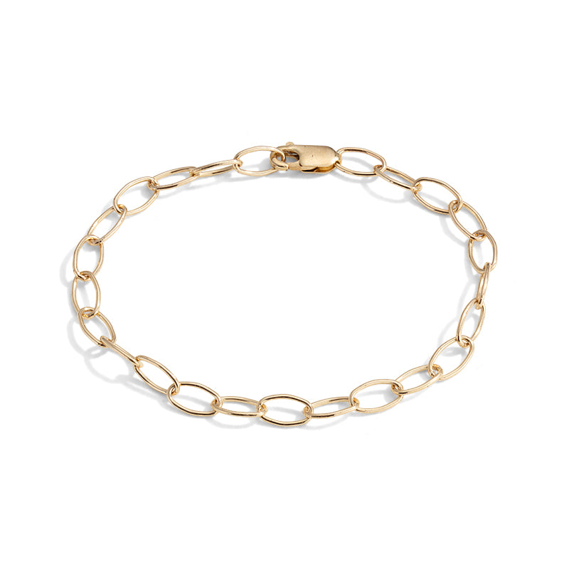 Oval Link Bracelet, 9kt Yellow Gold