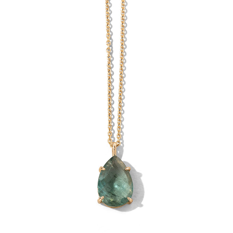 Ovate Necklace, Aquamarine, 9kt Yellow Gold