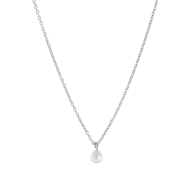 Petit Pearl Necklace, Silver