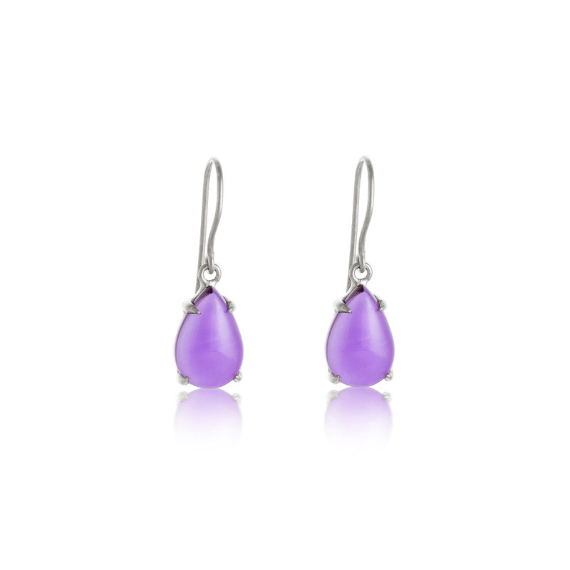 Petal Earring, Amethyst, Silver