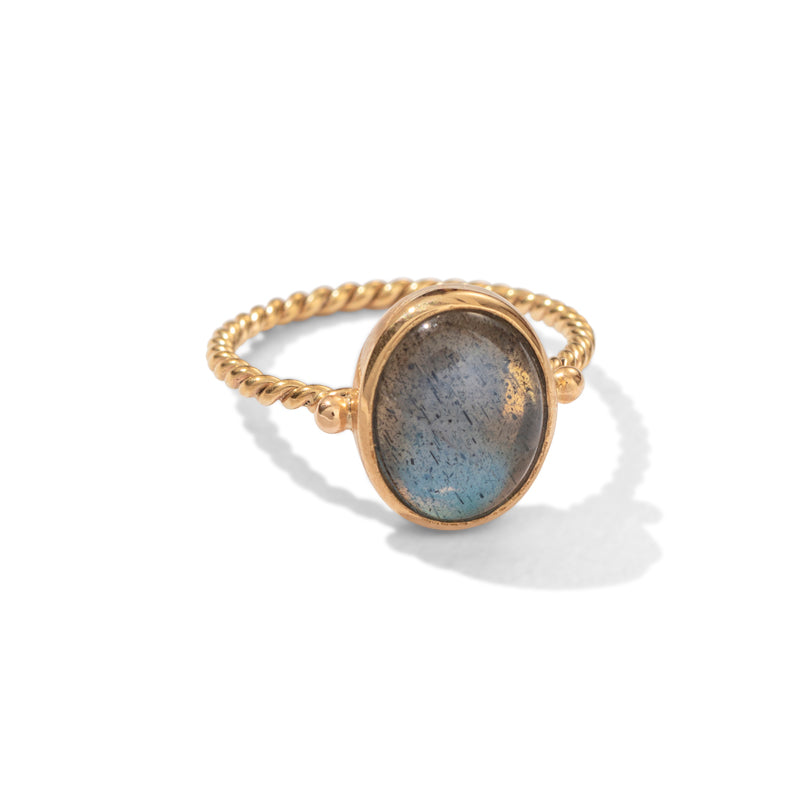 Como Ring, Labradorite, 9kt Yellow Gold