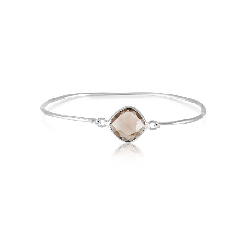 Pulki Bangle, Smokey Quartz, Silver