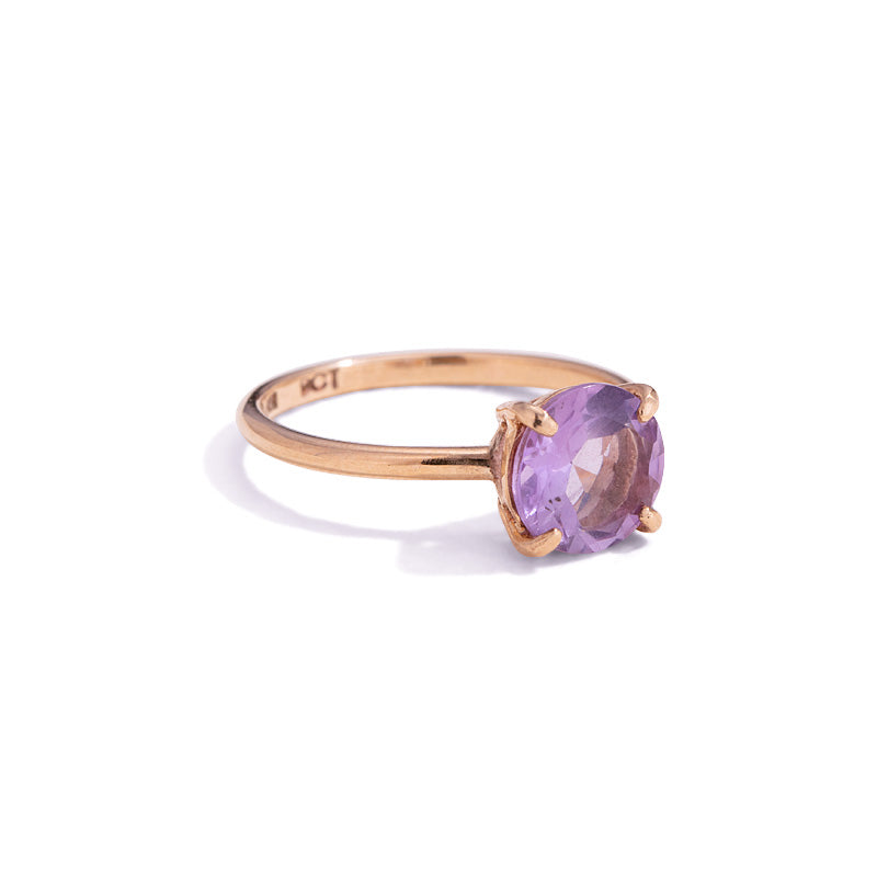 Solitaire Ring, Lilac Amethyst, 9kt Yellow Gold