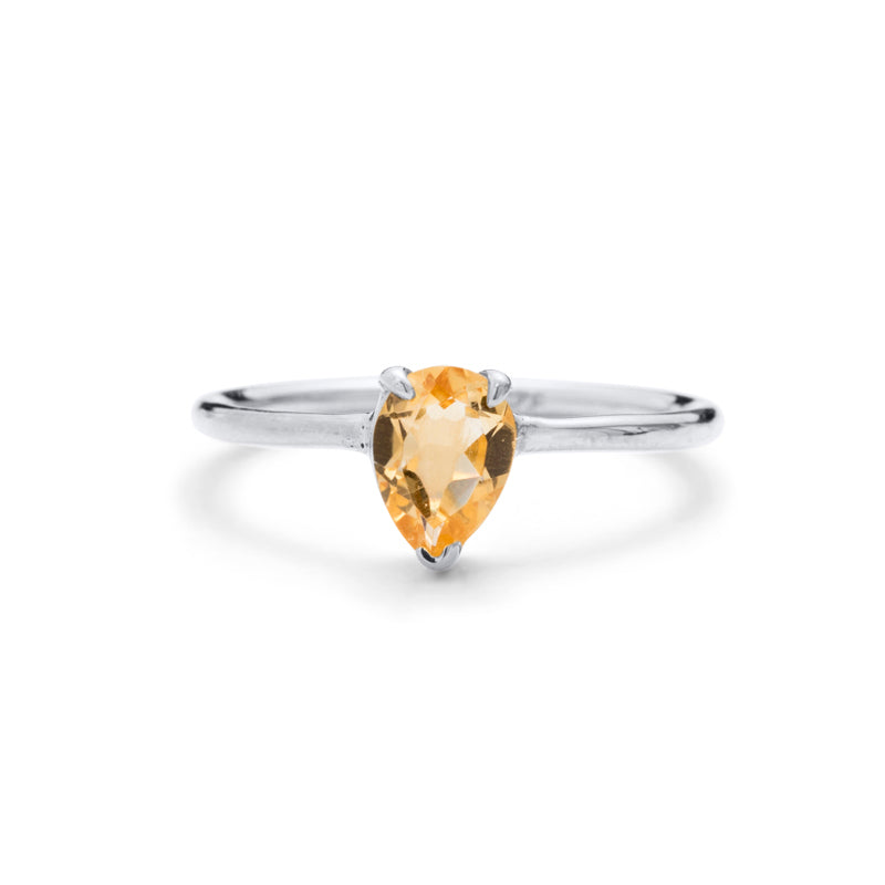 Teardrop citrine outlet ring