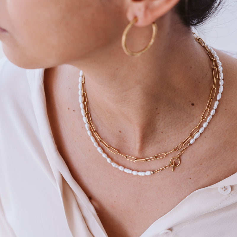 Pearl necklace deals with toggle clasp