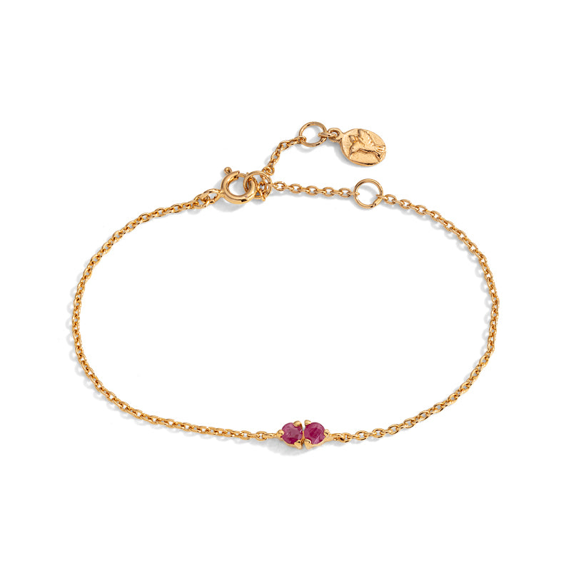 Twin Bracelet, Ruby, Gold