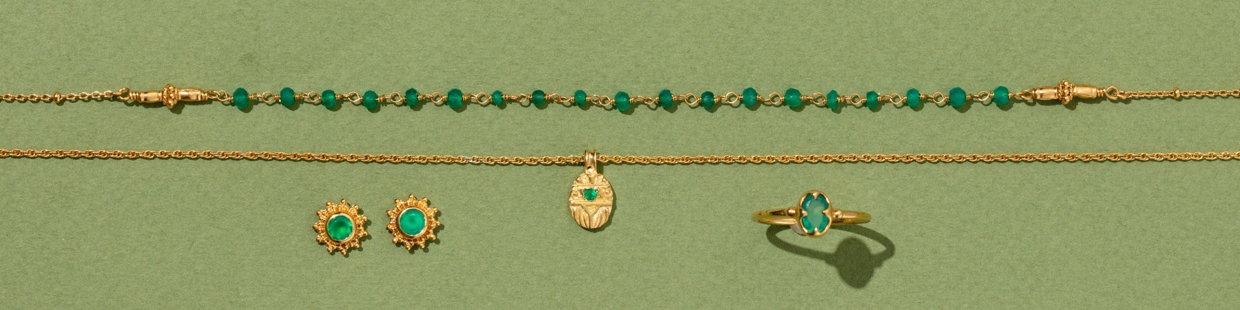 May - Emerald and Green Onyx