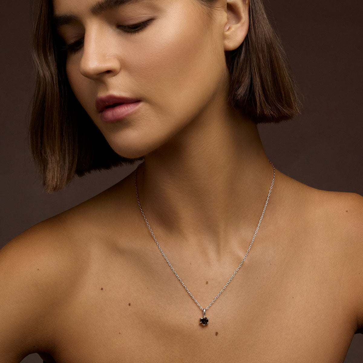 Radiance Pendant, Smokey Quartz, Silver