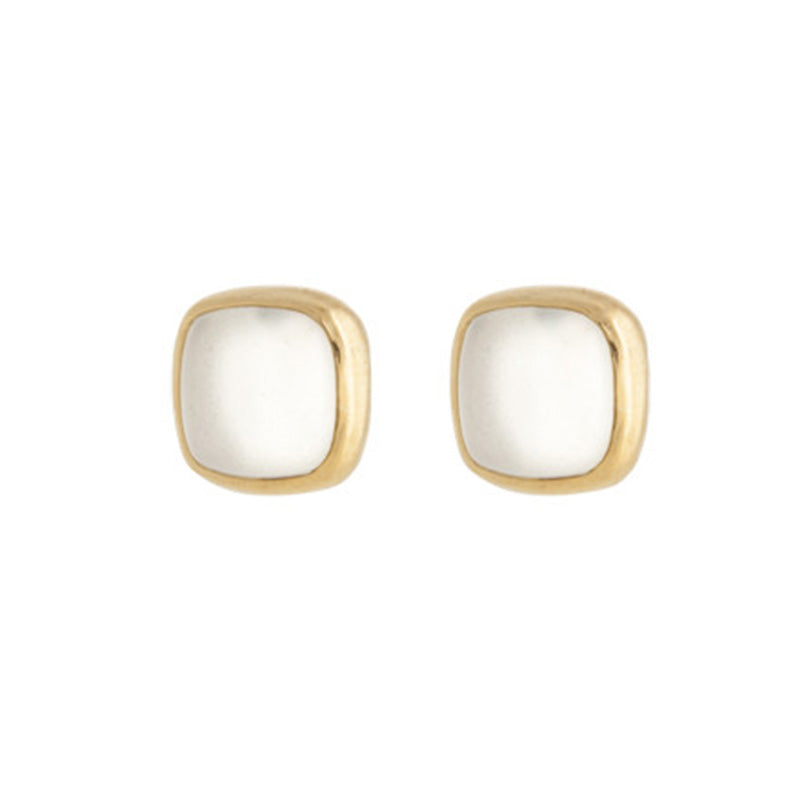 Ariel Stud, White Moonstone, Gold