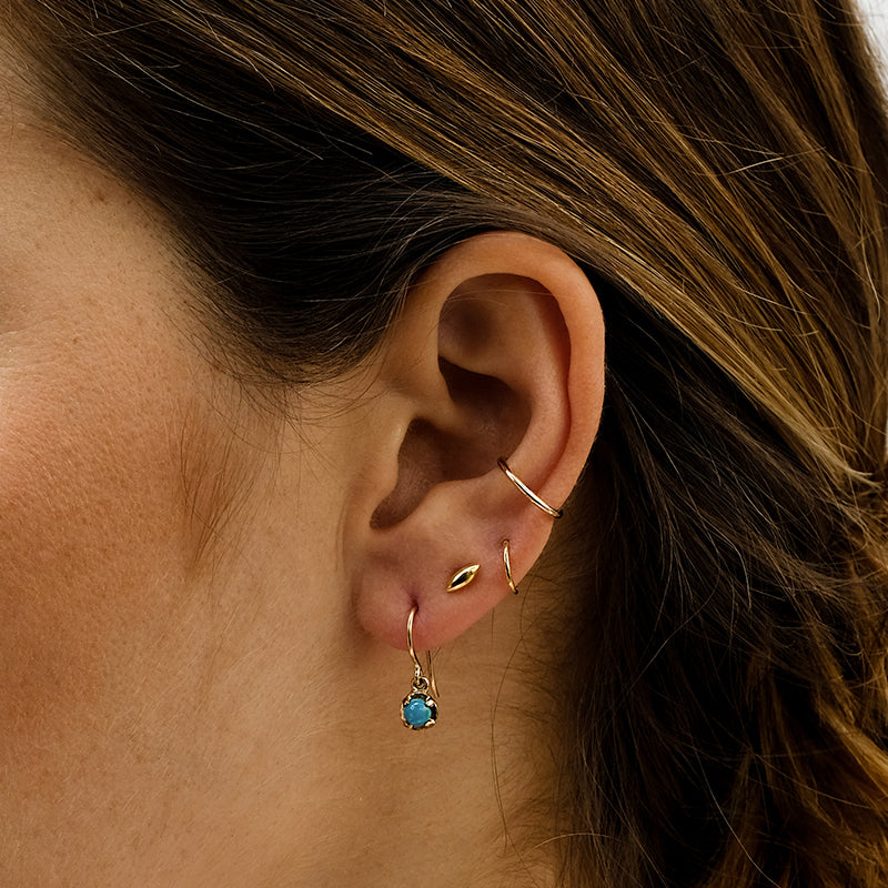 Winkie Earring, Turquoise, 9kt Yellow Gold