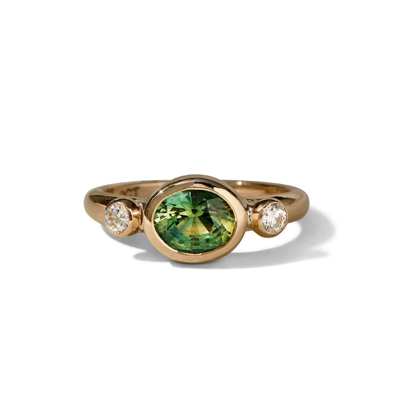 Elektra Ring, Parti Sapphire, 9kt Yellow Gold