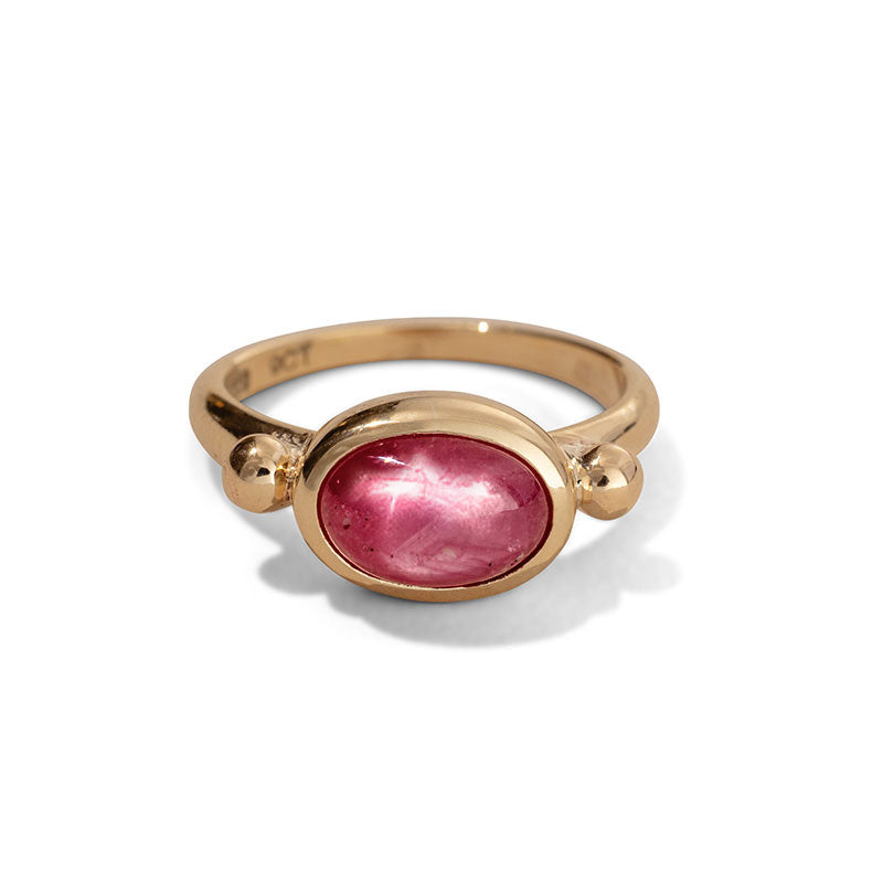 Elektra Ring, Ruby, 9kt Yellow Gold