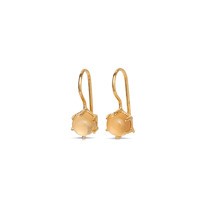 Eleni Earring, Peach Moonstone, Gold