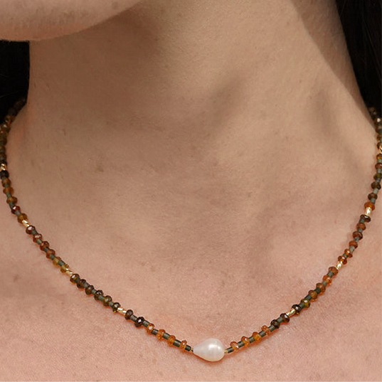 Petro Tourmaline Necklace, Gold