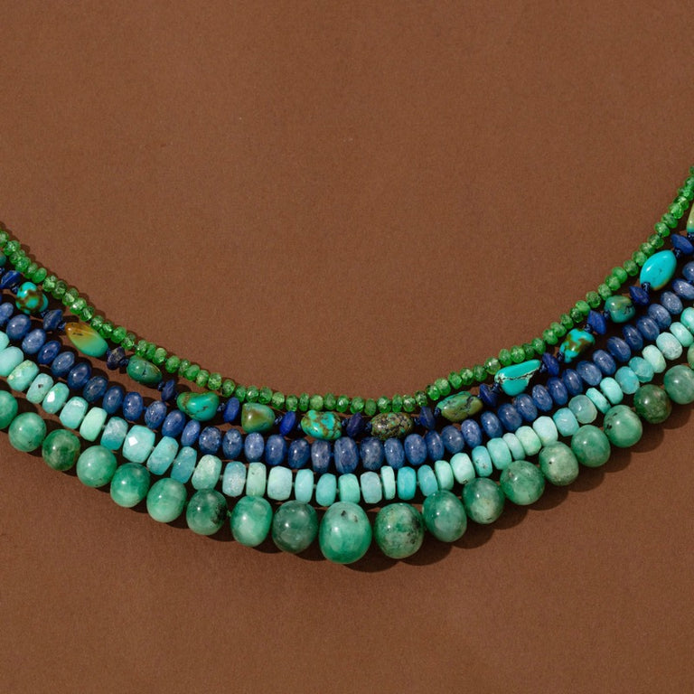 Chronos Turquoise & Lapis Lazuli Strand in Gold – Kerry Rocks Jewellery