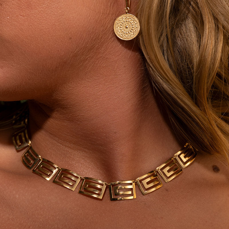 Rhea Collar Necklace, Gold