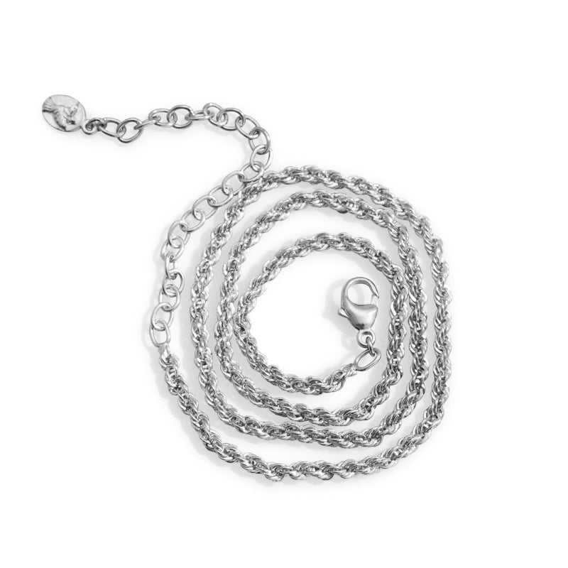 Rope Chain Necklace, Thick, Silver