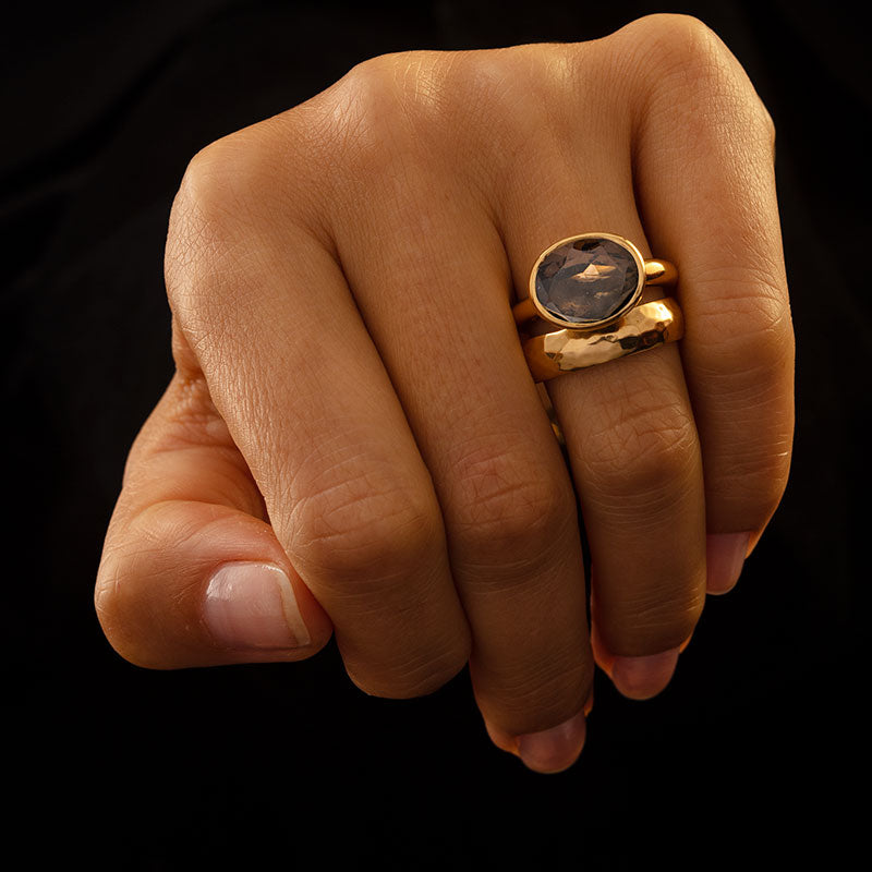 Leone Ring, Smokey Quartz, Silver
