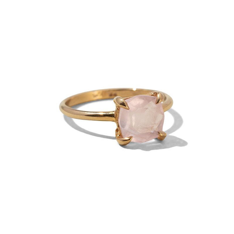 Mini Kara Ring, Rose Quartz, 9kt Rose Gold