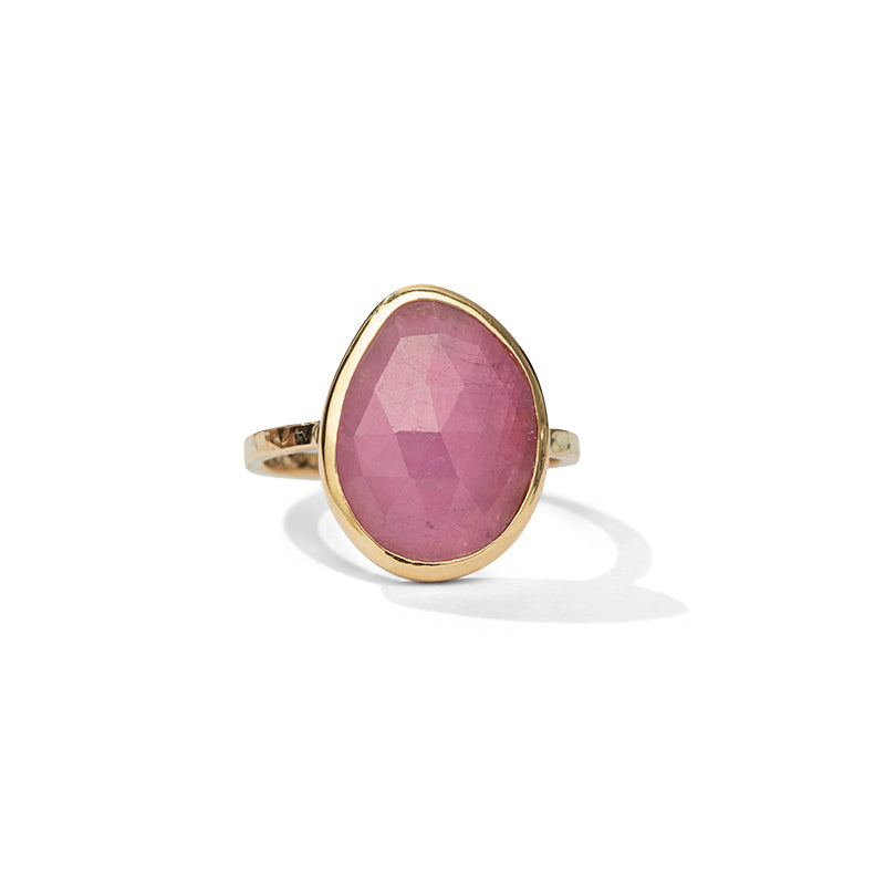 Pebble Ring, Pink Sapphire, 9kt Yellow Gold