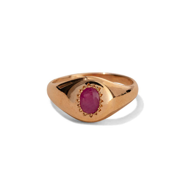 Zales Men's Cushion-Cut Lab-Created Ruby and 1/6 CT. T.w. Diamond Signet  Ring in Sterling Silver and 10K Gold | Hamilton Place