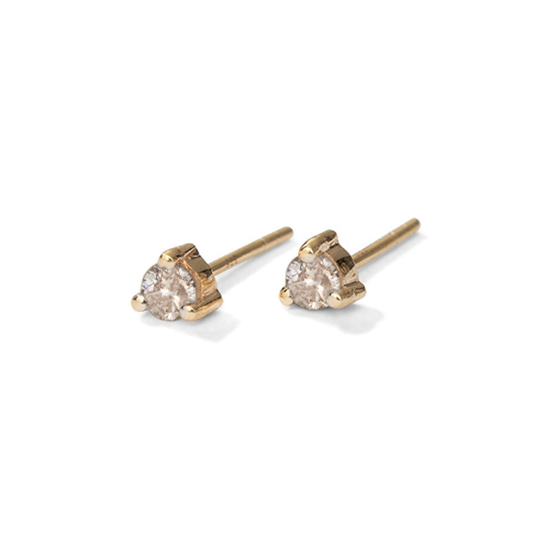 Tiny Stud, White Diamond, 9kt Yellow Gold