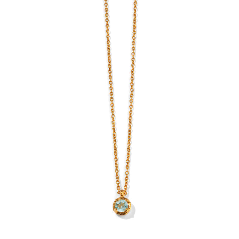 Winkie Necklace, Aquamarine, 9kt Yellow Gold