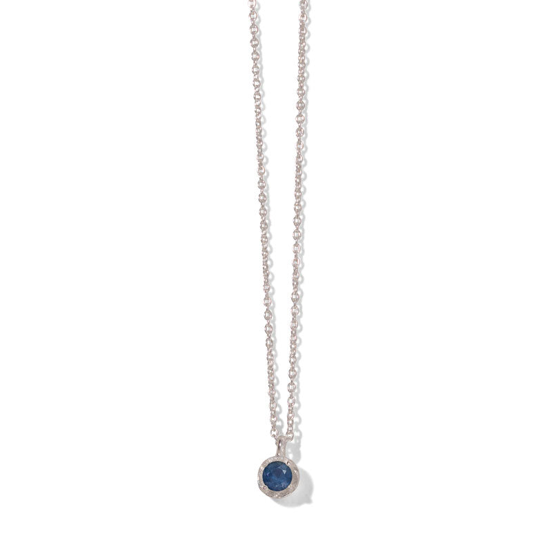 Winkie Necklace, Blue Sapphire, Silver