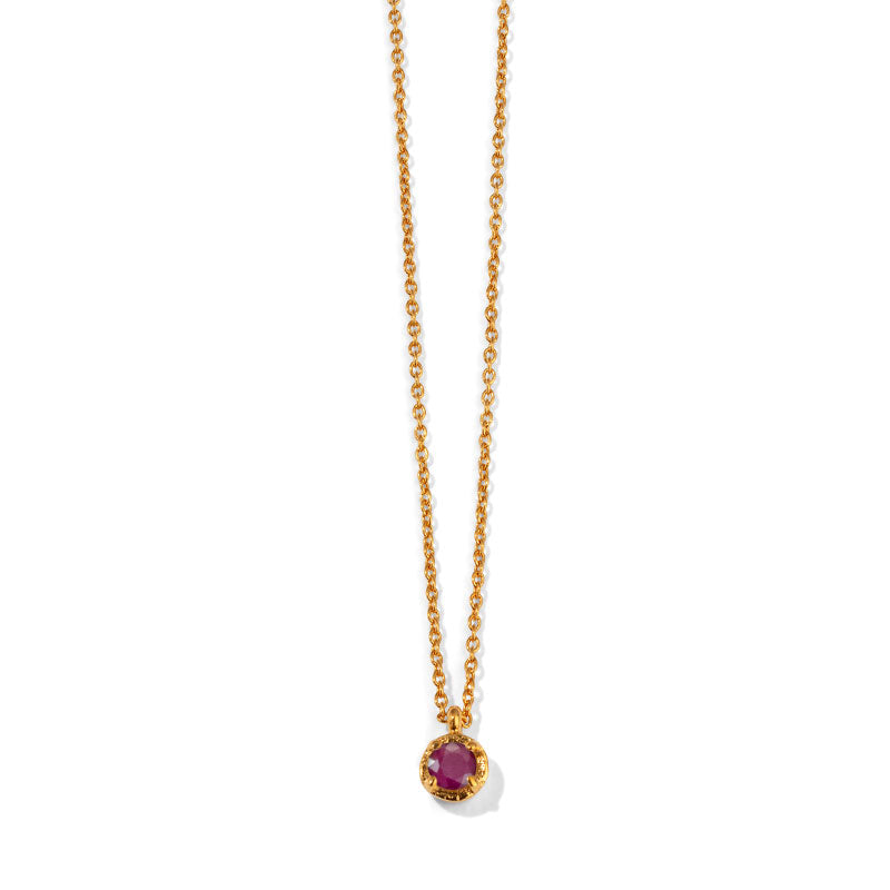 Winkie Necklace, Ruby, 9kt Yellow Gold