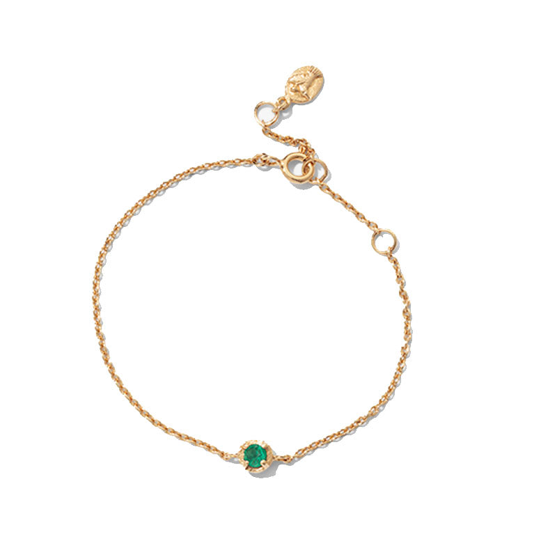 Winkie Bracelet, Green Onyx, Gold