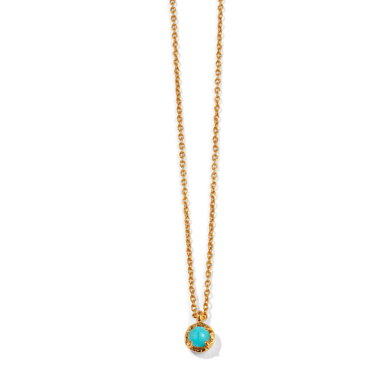 Winkie Necklace, Turquoise, 9kt Yellow Gold
