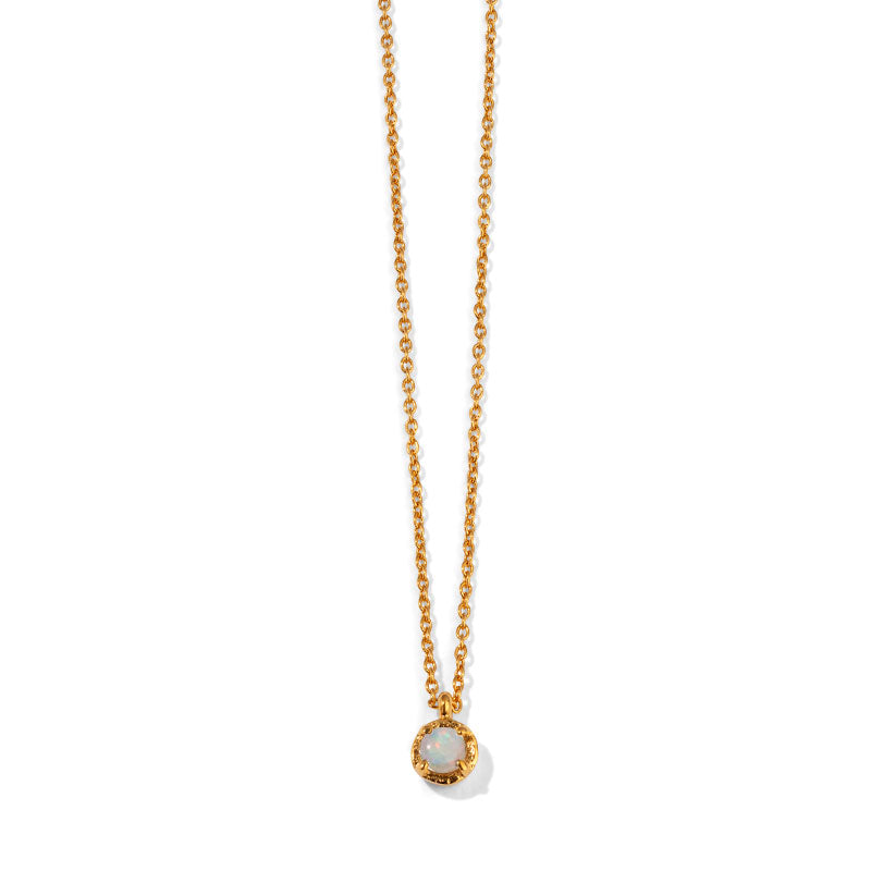 Winkie Necklace, White Opal, 9kt Yellow Gold