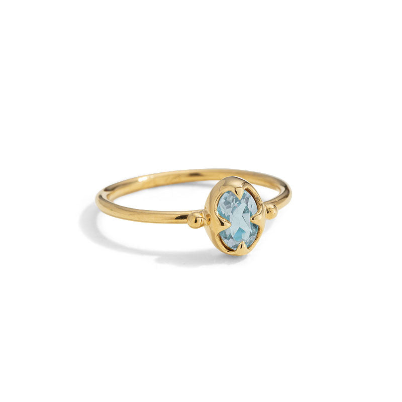 Abbey Ring, Blue Topaz, Gold