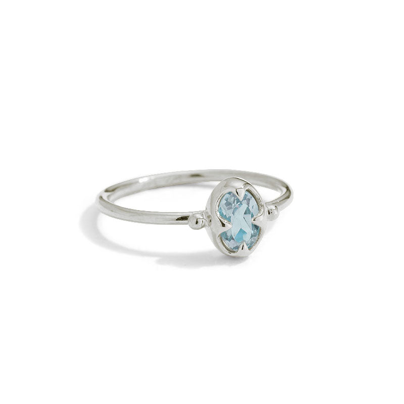 Abbey Ring, Blue Topaz, Silver
