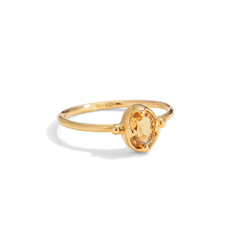 Abbey Ring, Citrine, Gold