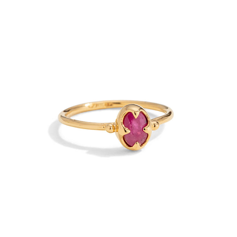 Abbey Ring, Ruby, Gold