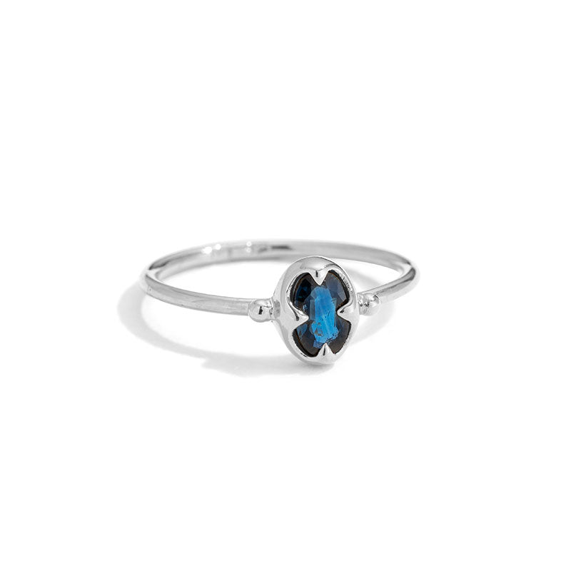 Abbey Ring, Blue Sapphire, Silver