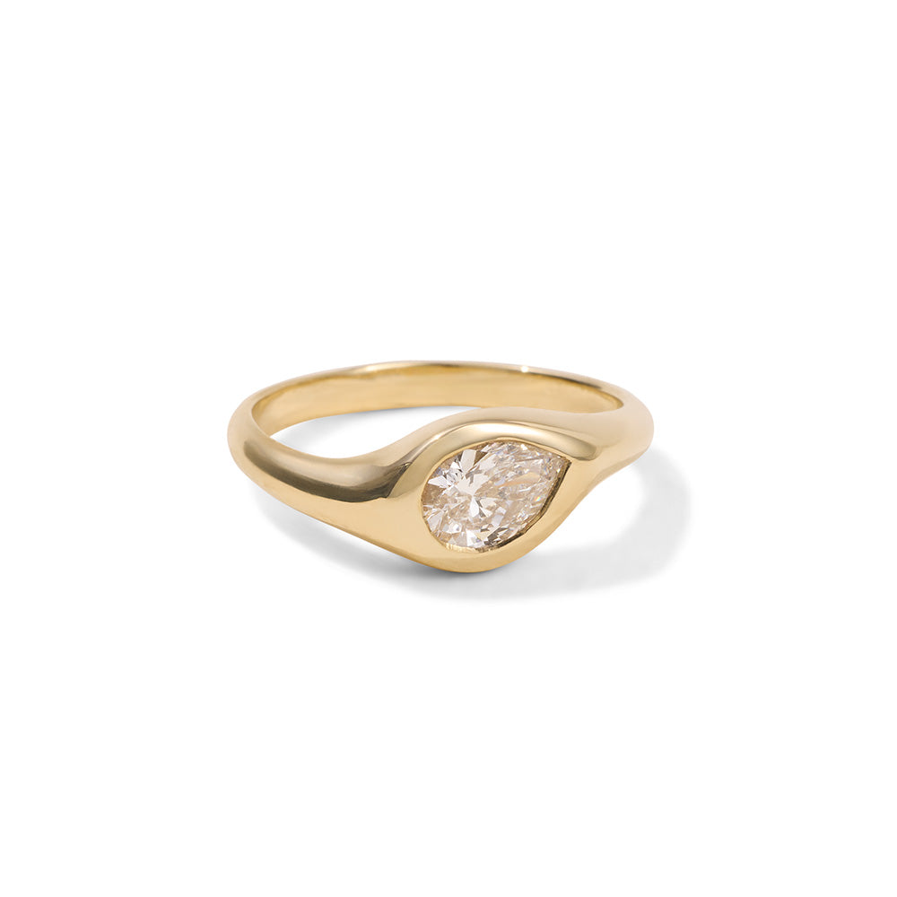 Akros Ring, Diamond, Solid Yellow Gold